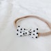 Itty Bitty Black and White Polka Dots Bow, Preemie Girl Hair Bow, Tiny Bows, Nylon band, preemie headbands, preemie bows, preemie baby girl