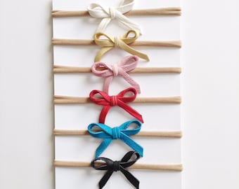Fiocco in pelle morbida, regalo per il nuovo bambino, fasce per capelli con fiocco in pelle, fasce per capelli, fascia in pelle, neonato, regalo per la doccia per bambini, rosso, rosa, nero, bianco