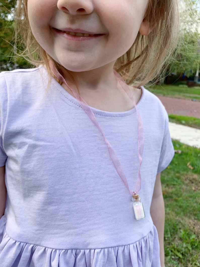 Fairy Dust Necklaces, Little Girl Necklaces, fairy dust, birthday gift, Little girl gift, accessory, tiny, charm necklace, jewelry, fantasy immagine 7