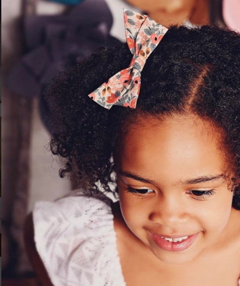 Baby Girl Bows Peach Floral Hair Bow Clip Baby Bow Headband Etsy