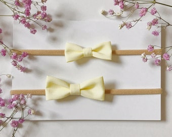 New Baby Gift, Yellow Baby Hair Bow, Newborn Baby Bow, Petite Hair Bow, Spring Hair Bow, Easter Baby Bow, Baby Shower Gift