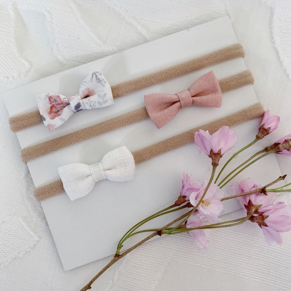 Baby Bow Headband Baby Headband Baby Headband Set Itty Bitty Felt Bow Headband Newborn Headband Baby Girl Headband