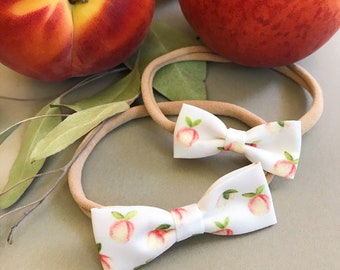 Peaches Newborn Bows, Newborn Headbands, Toddler Bow, Baby Shower Gift, infant bows, petite baby bows, newborn baby gift