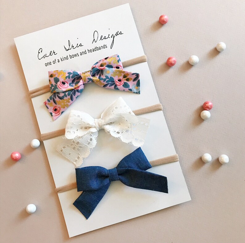 Little Girls Hair Bow Headbands Newborn Bows Newborn Etsy