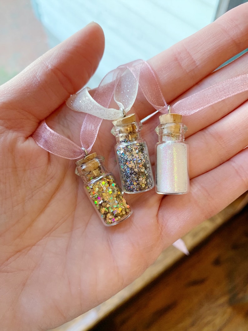 Fairy Dust Necklaces, Little Girl Necklaces, fairy dust, birthday gift, Little girl gift, accessory, tiny, charm necklace, jewelry, fantasy immagine 2