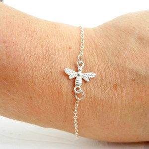 Bee bracelet very delicate bracelet, 925 silver, personalized image 1