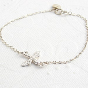 Bee bracelet very delicate bracelet, 925 silver, personalized image 3