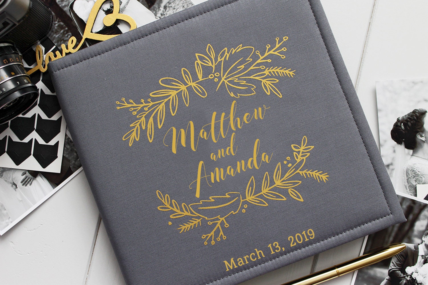Gold Wedding Guest Book 4x6 Photo Album Bridal Photo Album Etsy