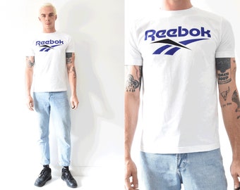 Reebok Classic Logo White Crew Neck Small Tshirt