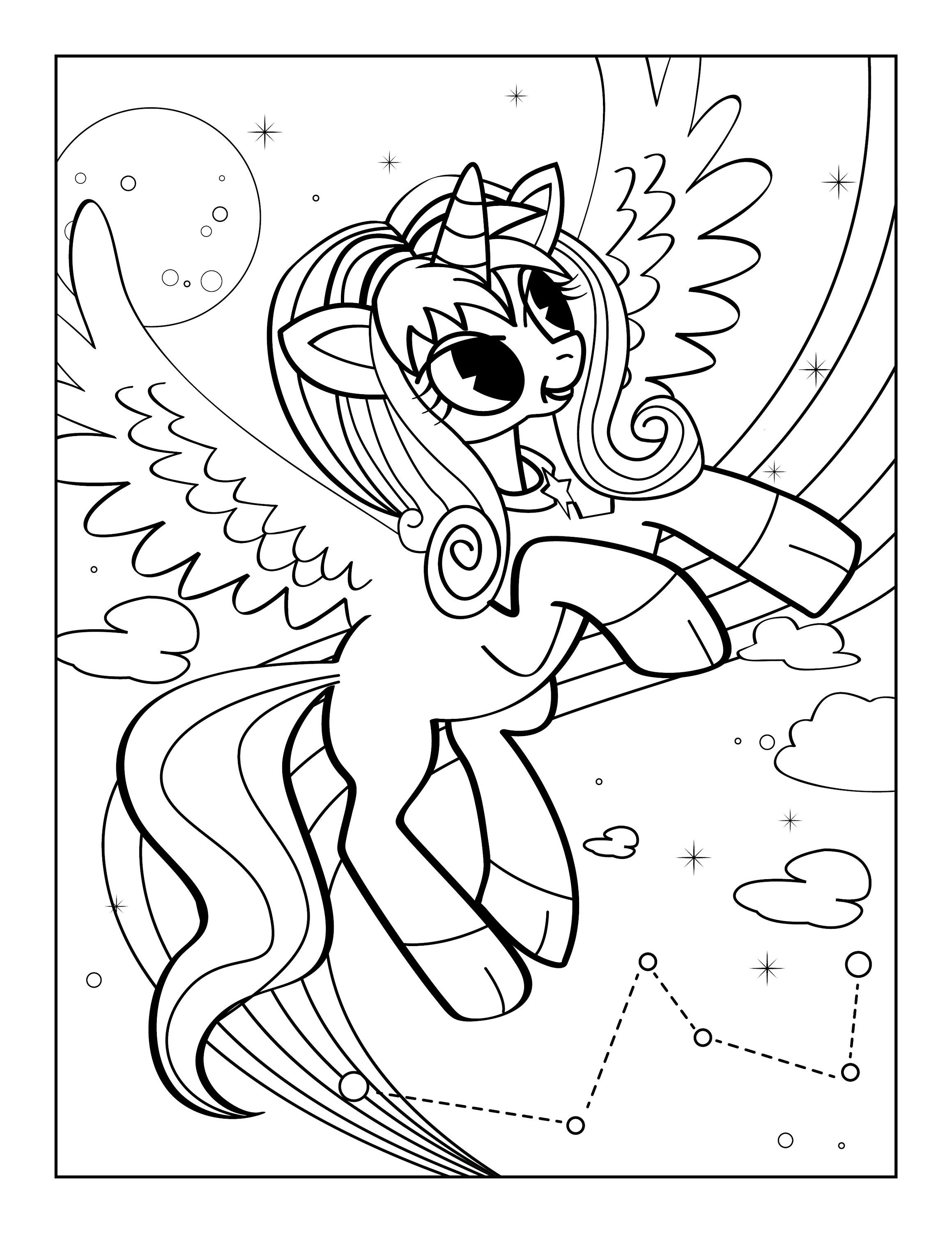 coloring pages unicorns 32 different designs etsy