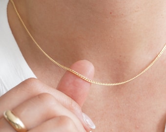 Tiny Curb Chain Necklace, Gold Curb Necklace, Curb Chain, Dainty Curb Chain, Minimalist Necklace, Tiny Gold Necklace 18k Gold Fill Necklace