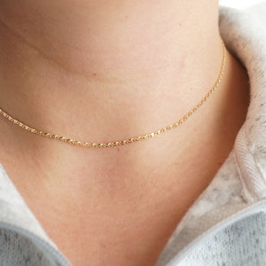 Dainty Gold Choker Necklace, Gold Chain Choker, Delicate Gold Choker Chain, Minimalist Jewelry, Layering Necklace, Gift for Her, Tiny Choker