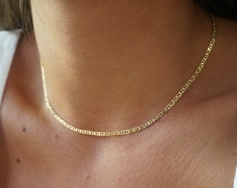 Collier chaîne ras du cou Mariner, chaîne en or 18 carats, collier superposé, chaîne en or épaisse, collier chaîne épaisse bijoux minimes