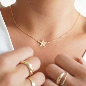 Delicate Star Initial Necklace, Dainty Initial Necklace, Personalized Tiny Star Necklace, Personalized Jewelry, Gifts for Her, Name Necklace
