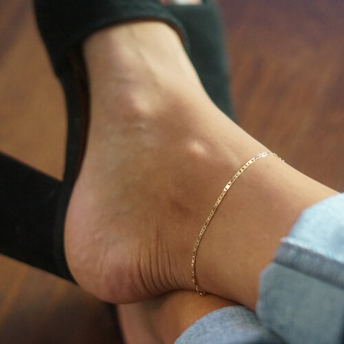 Pulsera tobillera de oro, cadena chapada en oro, tobillera de oro, tobillera bohemia, pulsera de tobillo, joyería bohemia, tobillera de cadena, pulsera tobillera de oro, oro