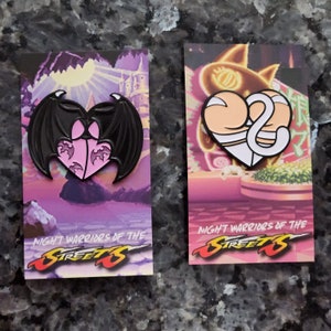 1.75" Dark Stalkers of the Streets Fighter Booty Pins