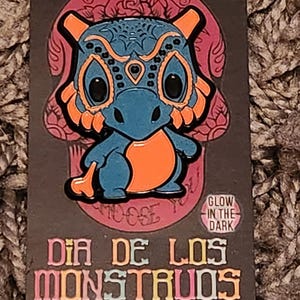 1.75" GITD Dia De Los Monstruos pin