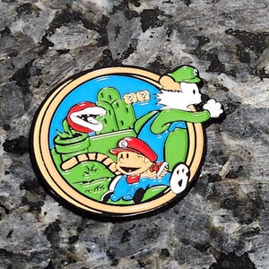 2&quot; Silly Plumbers, a Calvin and Hobbes with Mario and Luigi mashup inspired pin