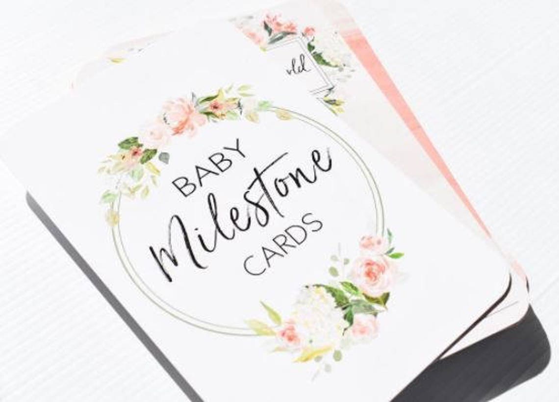 Floral Baby Milestone Cards - Etsy Australia