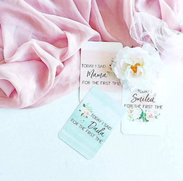Floral Baby Milestone Cards - Etsy Australia