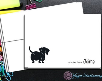 Dachshund Note cards / Custom  Weiner Stationery / dog Stationery Set / dog Thank You Cards / Set of 12  Notes