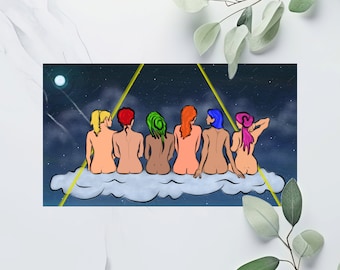 Instant Download Female Empowerment Art Pink Floyd Art Star Light Ladies Art Print Light Ladies Wall Art Feminine Wall Art Girl Power Art
