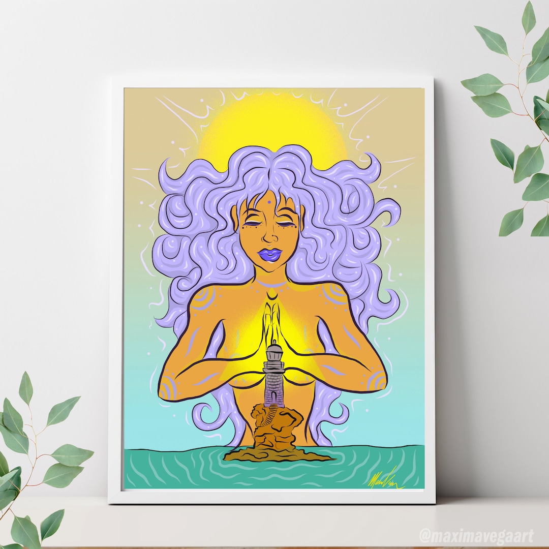 Lighthouse Wall Art Lighthouse Art Print Goddess Art Print Sacred Art