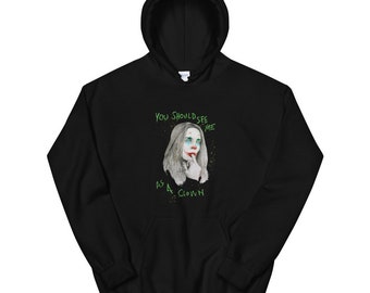 Billie eilish hoodie | Etsy 100% Algodón Billie Eilish Cartel Impreso De Manga Corta De