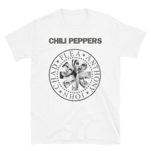 RHCP Ramones Parody Red Hot Chili Peppers  Star Scratched Font Short-Sleeve Unisex T-Shirt