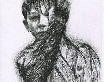 Paul Mccartney Pen Drawing Portrait: Middle Finger Fan Art Print