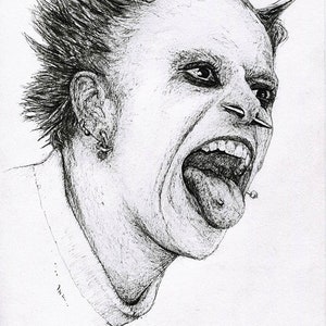 Keith Flint della penna Prodigy disegno ritratto stampa fan art poster