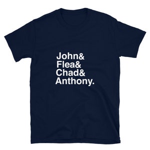 RHCP John Flea Chad & Anthony white font version Short-Sleeve Unisex T-Shirt image 2