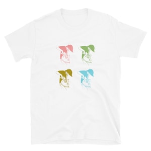 Warhol style guitar design based on Johnny Greenwood from Radiohead drawing Short-Sleeve Unisex T-Shirt