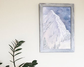 Stevens Pass Mixed Media, India Inks + Pen and Ink, Signed, Numbered Limited Edition Moody Mountain Print