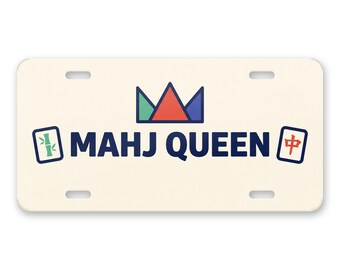Mahj Queen License Plate, Mahjong Crown Front Vanity Tag