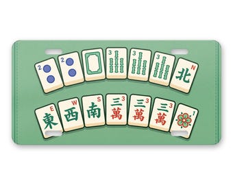 Mahjong Winning Hand License Plate, Front Vanity Tag
