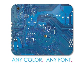 Custom Photo Mouse Pad- Personalized 7.75" x 9.25" Mousepad - Blue Circuit Board Office Desk Accessories Cubicle Desk Decor