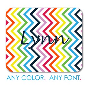 Personalisiertes Mousepad - Personalisiertes Mousepad - Regenbogen Kleine Chevron Streifen Büro Schreibtisch Accessoires Cubicle Desk Decor