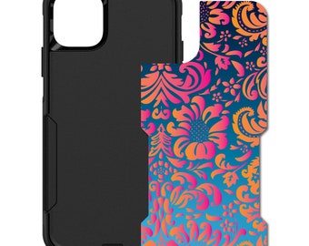 Custom Personalized Skin/Decal for OtterBox Commuter Case - Apple iPhone Samsung Galaxy - Pink Orange Blue Flower Floral