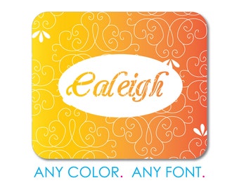 Orange Yellow Ombre Gradient Pattern Mouse Pad, Non-Slip Desk Mat 9.25 x 7.75, Personalized Office Desk Accessories, Cubicle Decor