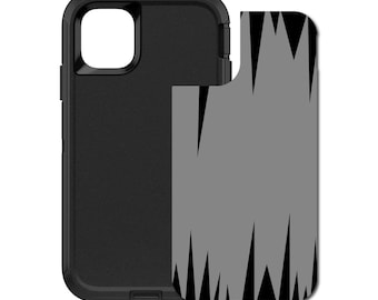 Custom Personalized Skin/Decal for OtterBox Defender Case - Apple iPhone Samsung Galaxy - Gray Black Spikes