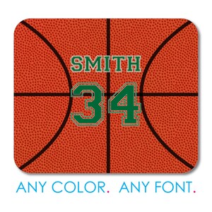 May include: A basketball-themed design with the name "SMITH" and the number "34" in green text on an orange basketball background.