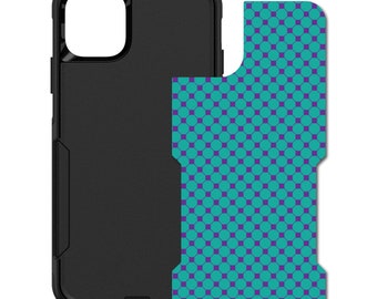 Custom Personalized Skin/Decal for OtterBox Commuter Case - Apple iPhone Samsung Galaxy - Teal Purple Geometric Pattern