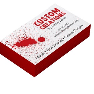 Painted Edge Business Cards for Painter - 32pt Ultra Thick - 14 Edge Color Options - FREE DESIGN SERVICE - Completely Custom Full Color
