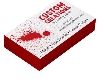 Painted Edge Business Cards for Painter - 32pt Ultra Thick - 14 Edge Color Options - FREE DESIGN SERVICE - Completely Custom Full Color