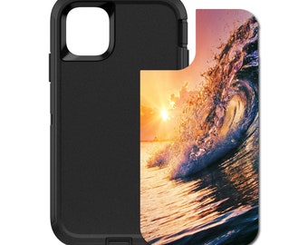 Custom Personalized Skin/Decal for OtterBox Defender Case - Apple iPhone Samsung Galaxy - Ocean Wave Sunset