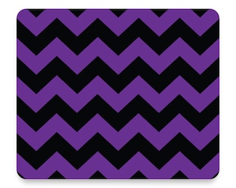 Alfombrilla de ratón con rayas en zigzag negras y moradas, antideslizante, 23,5 x 19,7 cm, accesorios de escritorio personalizados, decoración para cubículos, regalo personalizado.