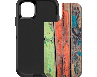 Custom Personalized Skin/Decal for OtterBox Defender Case - Apple iPhone Samsung Galaxy - Rough Painted Wood