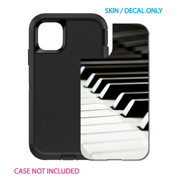 Skin/calcomanía personalizada para OtterBox Defender Case - Apple iPhone Samsung Galaxy - Teclado de teclas de piano