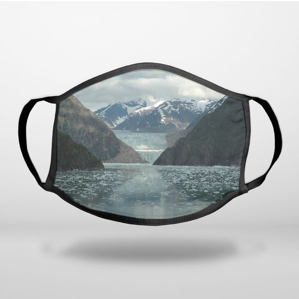 Tracy Arm Fjord Alaska - CUSTOM 3-Ply Reusable Soft Face Mask Covering, Unisex, Cotton Inner Layer